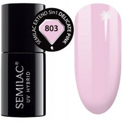 Стойкий гибридный гель лак SEMILAC 803 для ногтей Extend Delicate Pink 7 мл,  5 in 1 цена и информация | Лаки, укрепители для ногтей | pigu.lt