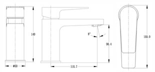 Хромированный смеситель для раковины MAGMA Bērzupe MG2660-MH чёрный цена и информация | Смесители | pigu.lt