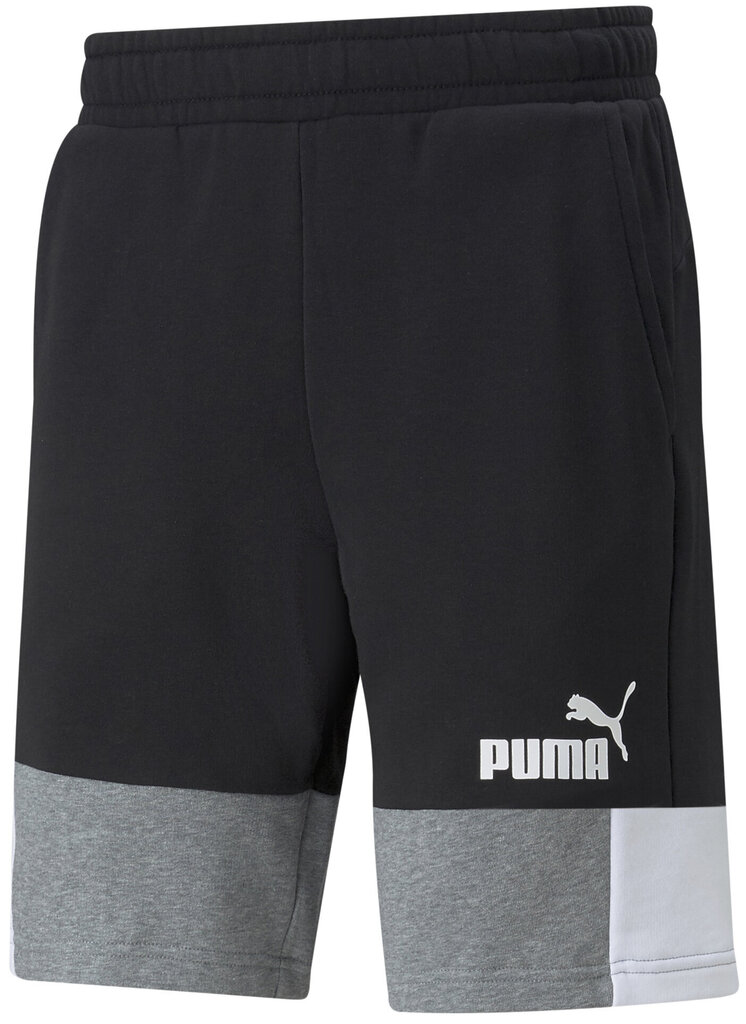 Sportiniai šortai vyrams Puma Ess Block Shorts Black White Grey 847429, juodi kaina ir informacija | Sportinė apranga vyrams | pigu.lt