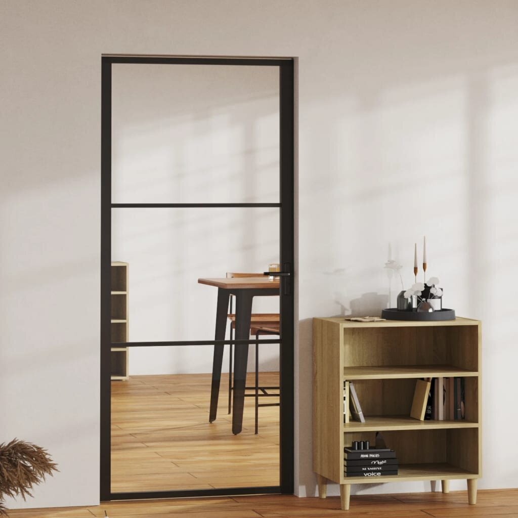 Vidaus durys vidaXL, 93x201,5 cm, juodos kaina ir informacija | Vidaus durys | pigu.lt