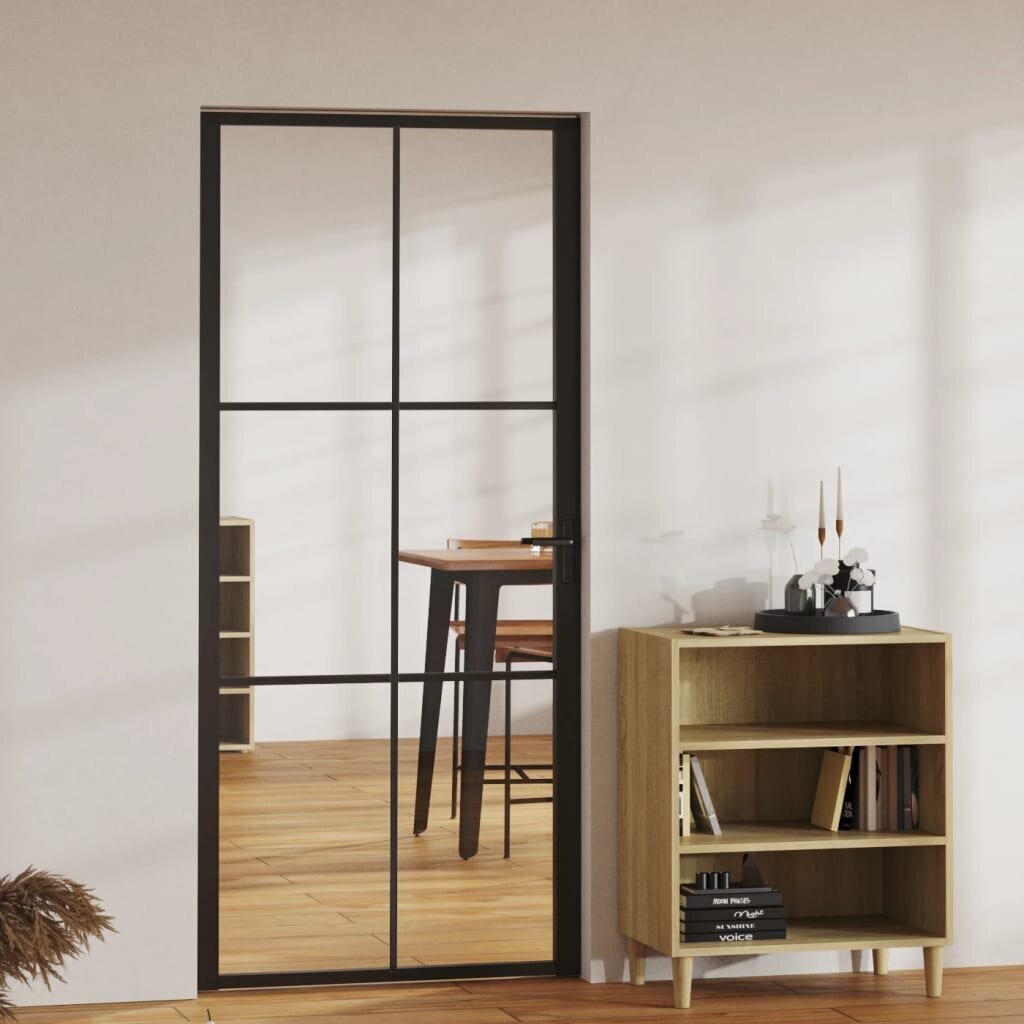 Vidaus durys vidaXL, 93x201,5 cm, juodos kaina ir informacija | Vidaus durys | pigu.lt