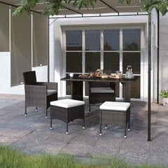 Набор обеденной мебели vidaXL Garden, 5 предметов, черный цена и информация | Садовые стулья, кресла, пуфы | pigu.lt