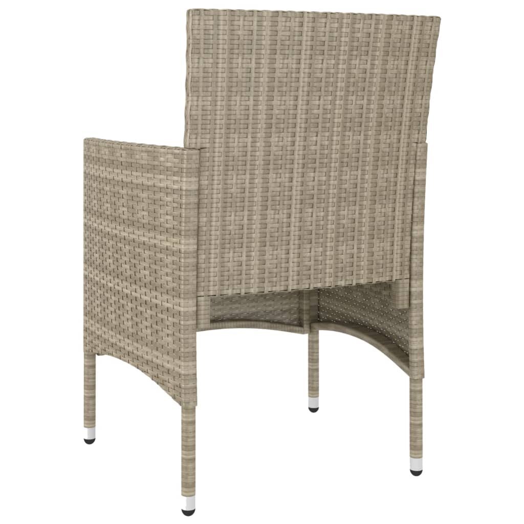 Lauko baldų komplektas vidaXL, smėlio spalvos kaina ir informacija | Lauko kėdės, foteliai, pufai | pigu.lt