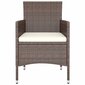 Lauko baldų komplektas vidaXL, rudas kaina ir informacija | Lauko kėdės, foteliai, pufai | pigu.lt
