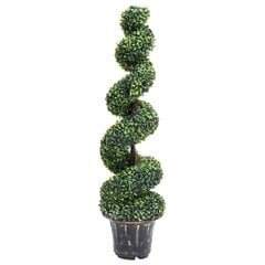 Dirbtinis buksmedis vazone, žalias, 117cm, spiralės formos kaina ir informacija | Dirbtinės gėlės | pigu.lt