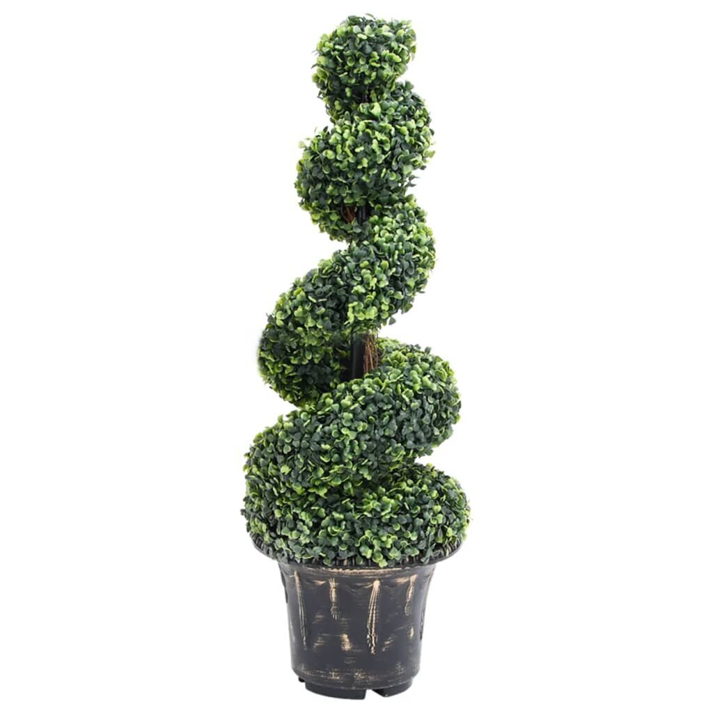 Dirbtinis buksmedis vazone, žalias, 100cm, spiralės formos цена и информация | Dirbtinės gėlės | pigu.lt