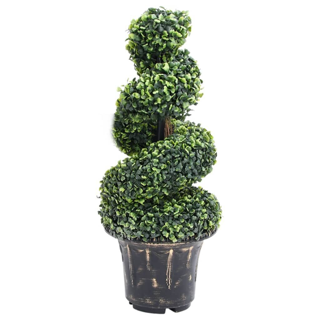 Dirbtinis buksmedis vazone, žalias, 89cm, spiralės formos kaina ir informacija | Dirbtinės gėlės | pigu.lt