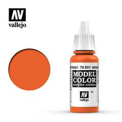 Краска акриловая Bright Orange Matt 17 мл Model Color 70851 Vallejo цена и информация | Принадлежности для рисования, лепки | pigu.lt