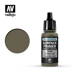 U.S. Olive Drab 17 ml. Surface Primer 70608 Vallejo kaina ir informacija | Piešimo, tapybos, lipdymo reikmenys | pigu.lt