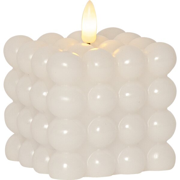 Vaškinė žvakė LED Flamme Dot balta 9,5cm цена и информация | Žvakės, Žvakidės | pigu.lt