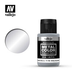 White Aluminium 32ml. Metal Color 77706 Vallejo kaina ir informacija | Piešimo, tapybos, lipdymo reikmenys | pigu.lt