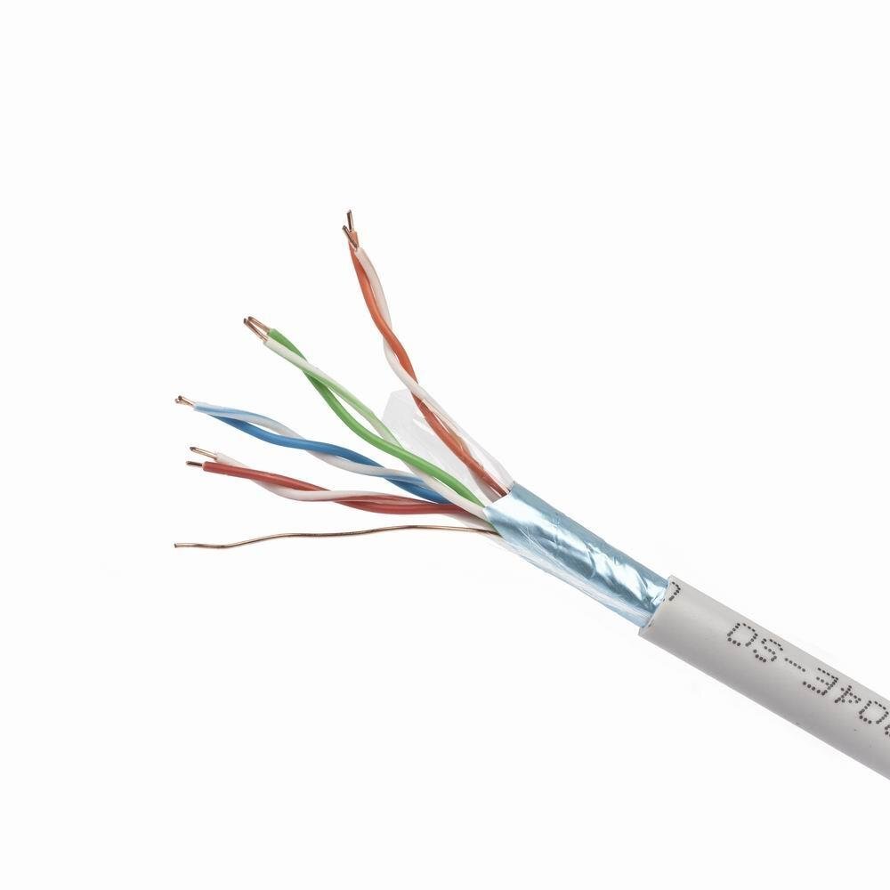 Gembird instaliacinis kabelis vytos poros FTP, 4x2, kat. 5e, viela 305m, pilkas kaina ir informacija | Kabeliai ir laidai | pigu.lt