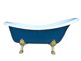 Отдельностоящая ванна RETRO ROSA синяя 180см Клик-Клак + сифон, композит цена и информация | Ванны | pigu.lt