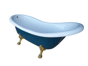 Отдельностоящая ванна RETRO ROSA синяя 180см Клик-Клак + сифон, композит цена и информация | Для ванны | pigu.lt