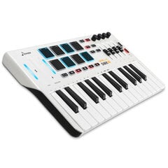 Donner DMK 25 Контроллер MIDI-клавиатуры Музыкальный мини-ключ с 8 барабанными пэдами с подсветкой, 4 регуляторами 4 фейдерами управления MIDI-контроллером BLACK цена и информация | Клавишные музыкальные инструменты | pigu.lt