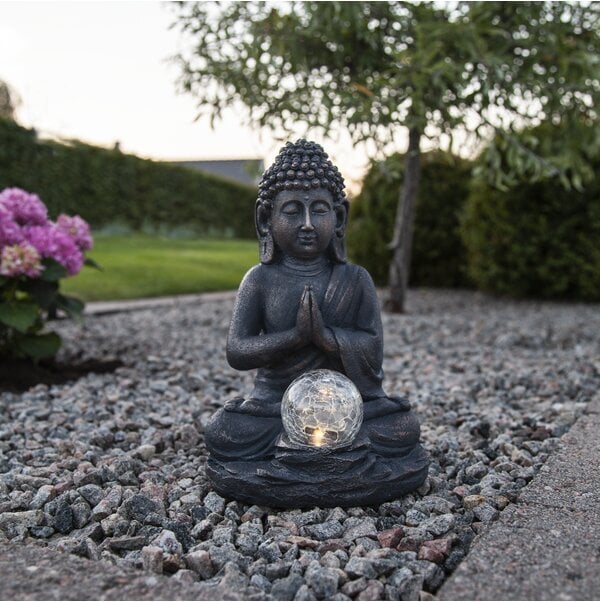 Dekoratyvinis Buda su 27 cm saulės baterija kaina ir informacija | Lauko šviestuvai | pigu.lt