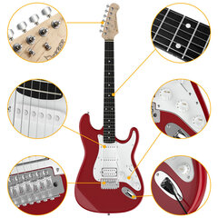 Donner DST-100R 39 colių elektrinės gitaros rinkinys, pilnas korpusas, viso dydžio raudona HS kaina ir informacija | Gitaros | pigu.lt
