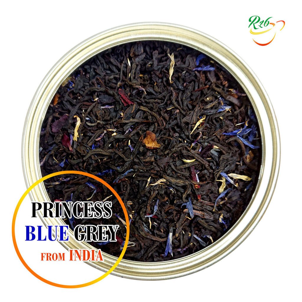 Princess Blue (Earl) Grey Black tea - Išskirtinė indiška juodoji birių lapų arbata su bergamote, žiedlapiais ir vaisių gabalėliais, Premiers, 125g цена и информация | Arbata | pigu.lt