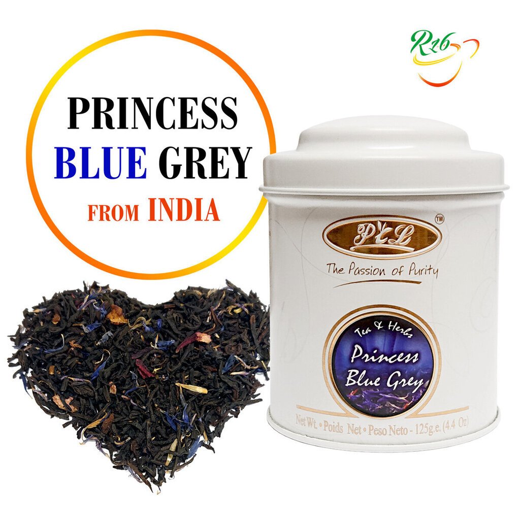 Princess Blue (Earl) Grey Black tea - Išskirtinė indiška juodoji birių lapų arbata su bergamote, žiedlapiais ir vaisių gabalėliais, Premiers, 125g цена и информация | Arbata | pigu.lt