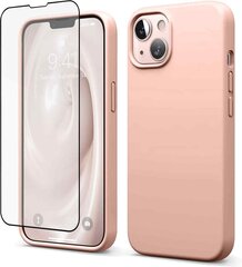 Protection set -silikoninis dėklas skirtas Apple iPhone 13 Soundberry (real liquide silicone), rożine-mistyrose + grūdinto stiklo ekrano apsauga Superior 5D kaina ir informacija | Telefonų dėklai | pigu.lt