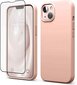Protection set -silikoninis dėklas skirtas Apple iPhone 13 Soundberry (real liquide silicone), rożine-mistyrose + grūdinto stiklo ekrano apsauga Superior 5D kaina ir informacija | Telefono dėklai | pigu.lt