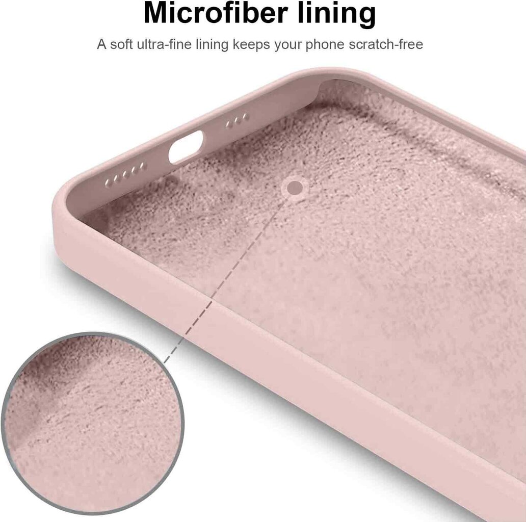 Protection set -silikoninis dėklas skirtas Apple iPhone 13 Soundberry (real liquide silicone), rożine-mistyrose + grūdinto stiklo ekrano apsauga Superior 5D цена и информация | Telefono dėklai | pigu.lt