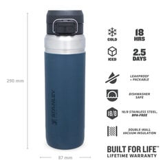 Термобутылка The Quick Flip Water Bottle Go, 1.06 л, темно-синяя цена и информация | Кухонная утварь | pigu.lt