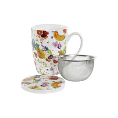 DKD Home Decor puodelis su arbatos filtru, 380 ml, 3 vnt. kaina ir informacija | Taurės, puodeliai, ąsočiai | pigu.lt