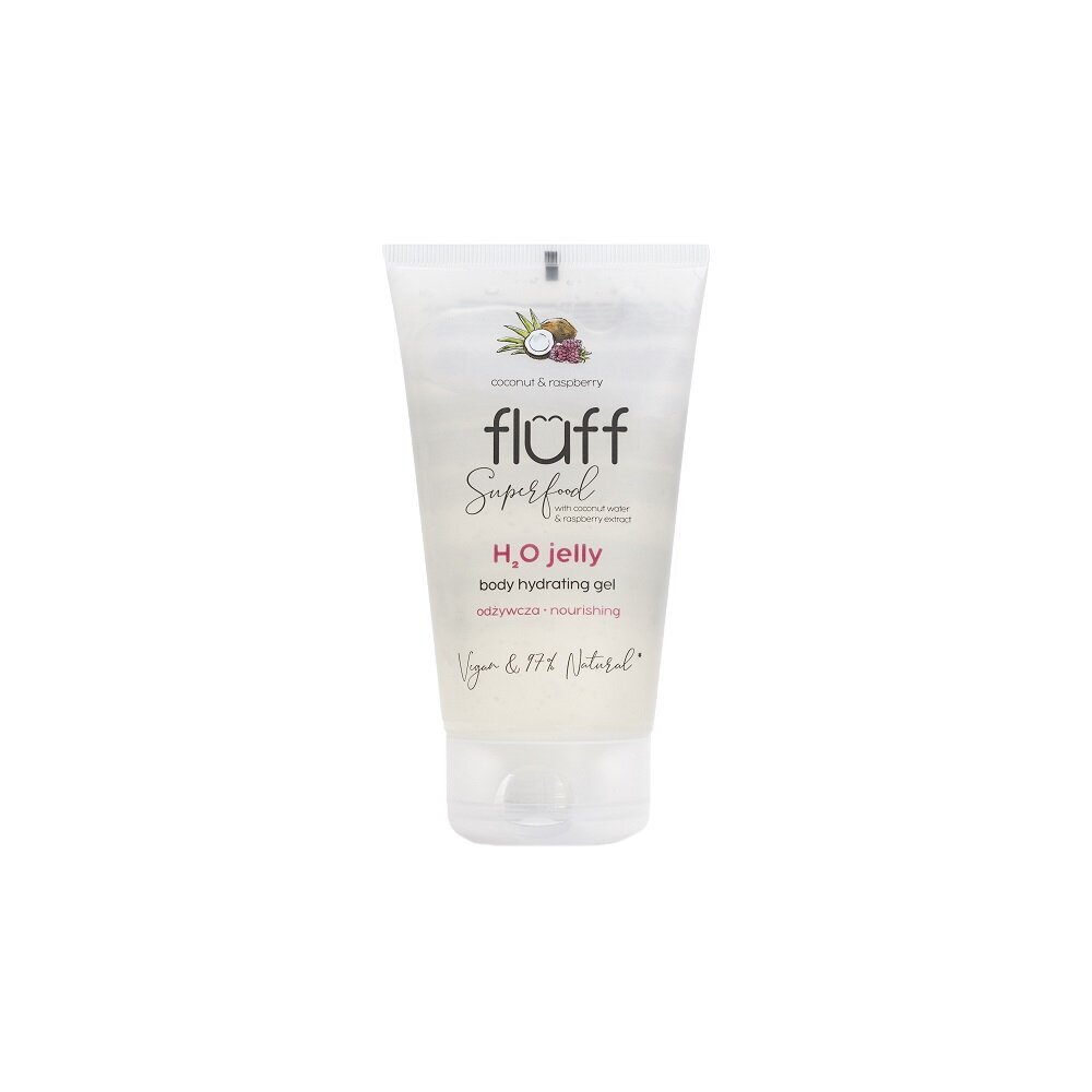 Maitinamasis vanduo gelyje kokosų ir aviečių Fluff SuperFood H2O Jelly Body Hydrating Gel, 150 ml kaina ir informacija | Kūno kremai, losjonai | pigu.lt