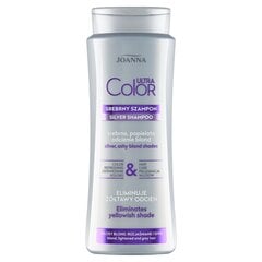 Šampūnas šviesiems, balintiems ir žiliems plaukams, naikinantis gelsvą atspalvį Joanna Ultra Color Silver Shampoo For Blond Lightened & Grey Hair, 400ml kaina ir informacija | Šampūnai | pigu.lt