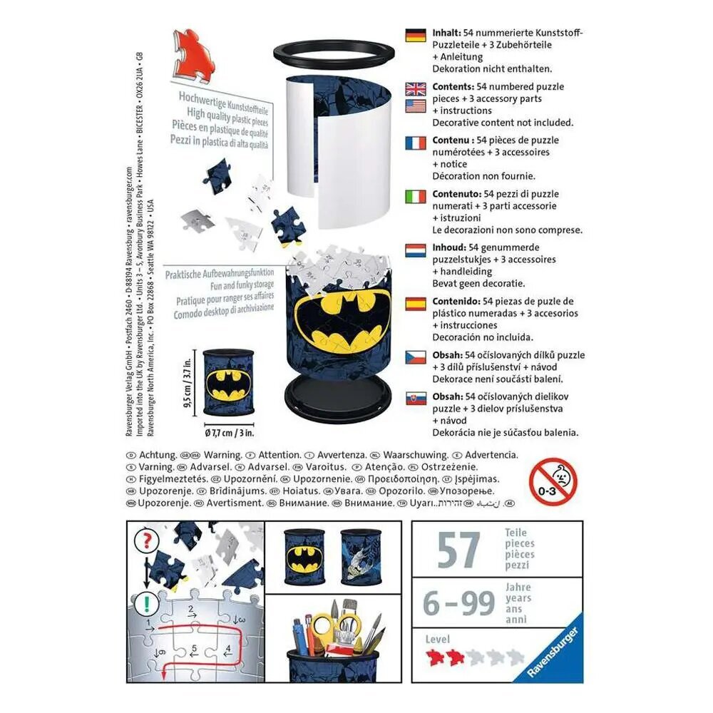 3D dėlionė/pieštukinė Ravensburger Batman, 54 d. kaina ir informacija | Dėlionės (puzzle) | pigu.lt