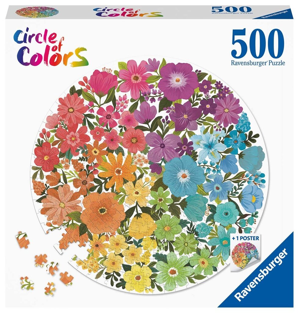 Dėlionė su gėlėmis Ravensburger, 500 d. kaina ir informacija | Dėlionės (puzzle) | pigu.lt