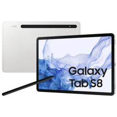 Samsung Galaxy Tab S8 WiFi SM-X700 128 GB 27.9 cm (11") Qualcomm Snapdragon 8 GB Wi-Fi 6 (802.11ax) Android 12 Silver цена и информация | Планшеты | pigu.lt