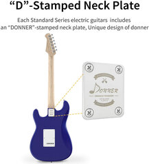 Donner DST-100L 39 colių elektrinės gitaros rinkinys su krepšiu, dirželiu, stygomis, laidu ir kištukais (tamsiai mėlyna) kaina ir informacija | Gitaros | pigu.lt