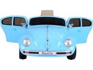 Volkswagen Beetle Classic 12v su muzikiniu moduliu, mėlyna kaina ir informacija | Elektromobiliai vaikams | pigu.lt