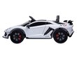 Lamborghini Aventador 12v su muzikos moduliu, balta kaina ir informacija | Elektromobiliai vaikams | pigu.lt