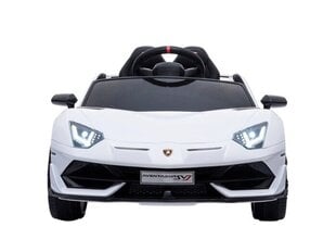 Lamborghini Aventador 12v su muzikos moduliu, balta kaina ir informacija | Elektromobiliai vaikams | pigu.lt