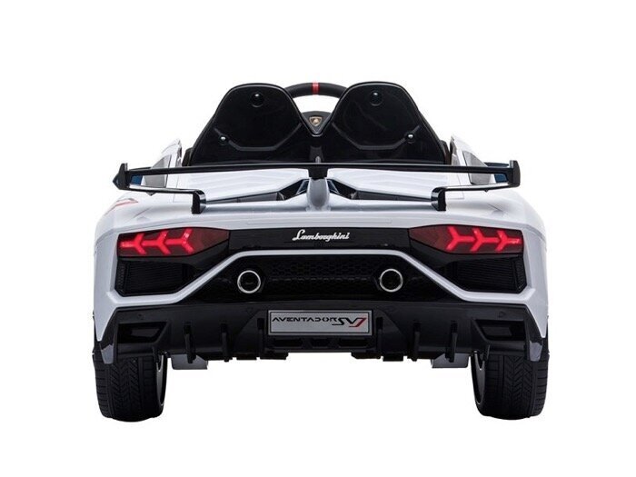 Lamborghini Aventador 12v su muzikos moduliu, balta kaina ir informacija | Elektromobiliai vaikams | pigu.lt