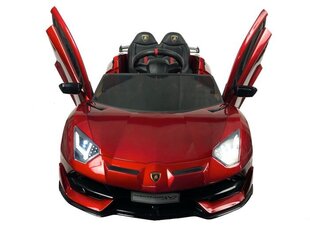 Lamborghini Aventador 12v с музыкальным модулем, красный глянцевый цена и информация | Электромобили для детей | pigu.lt
