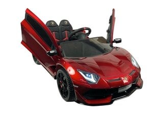 Lamborghini Aventador 12v с музыкальным модулем, красный глянцевый цена и информация | Электромобили для детей | pigu.lt