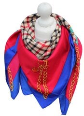 Шелковый платок женский, красный с синей каймой цена и информация | Женские шарфы, платки | pigu.lt