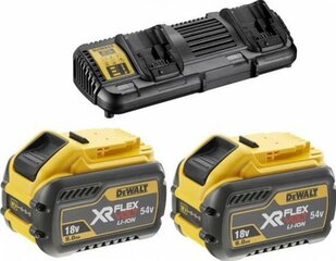 Аккумулятор Zestaw flexvolt 2x9.0Ah+ład.DEWALT DCB132X2-QW цена и информация | Шуруповерты, дрели | pigu.lt