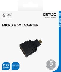 Deltaco, HDMI/micro HDMI kaina ir informacija | Adapteriai, USB šakotuvai | pigu.lt