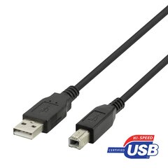 Deltaco, USB-B/USB-A, 1 m цена и информация | Кабели и провода | pigu.lt