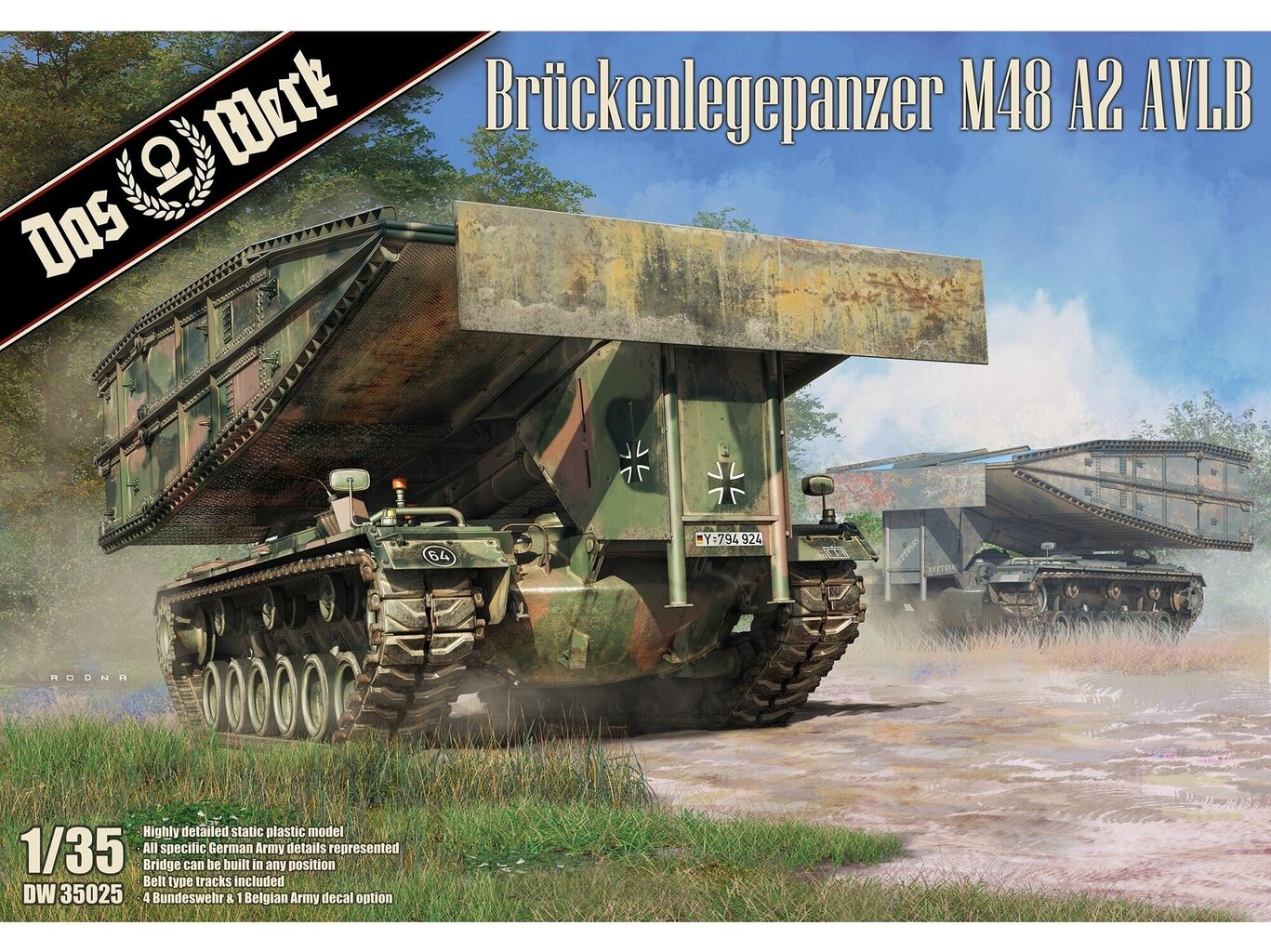 Surenkamas modelis Das Werk Brückenlegepanzer M48 A2 AVLB, 1/35, 35025 цена и информация | Konstruktoriai ir kaladėlės | pigu.lt