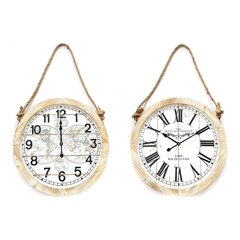 DKD Home Decor sieninis laikrodis baltas 2 vnt. 50 x 4 x 50 cm kaina ir informacija | Laikrodžiai | pigu.lt