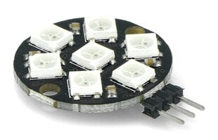 Diodų žiedas LED RGB 7 x WS2812 5050 цена и информация | Светодиодные ленты | pigu.lt