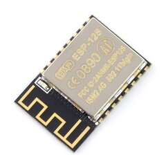 WiFi modulis ESP-12S ESP8266 juodas - 9 GPIO, ADC, PCB antena kaina ir informacija | Atviro kodo elektronika | pigu.lt