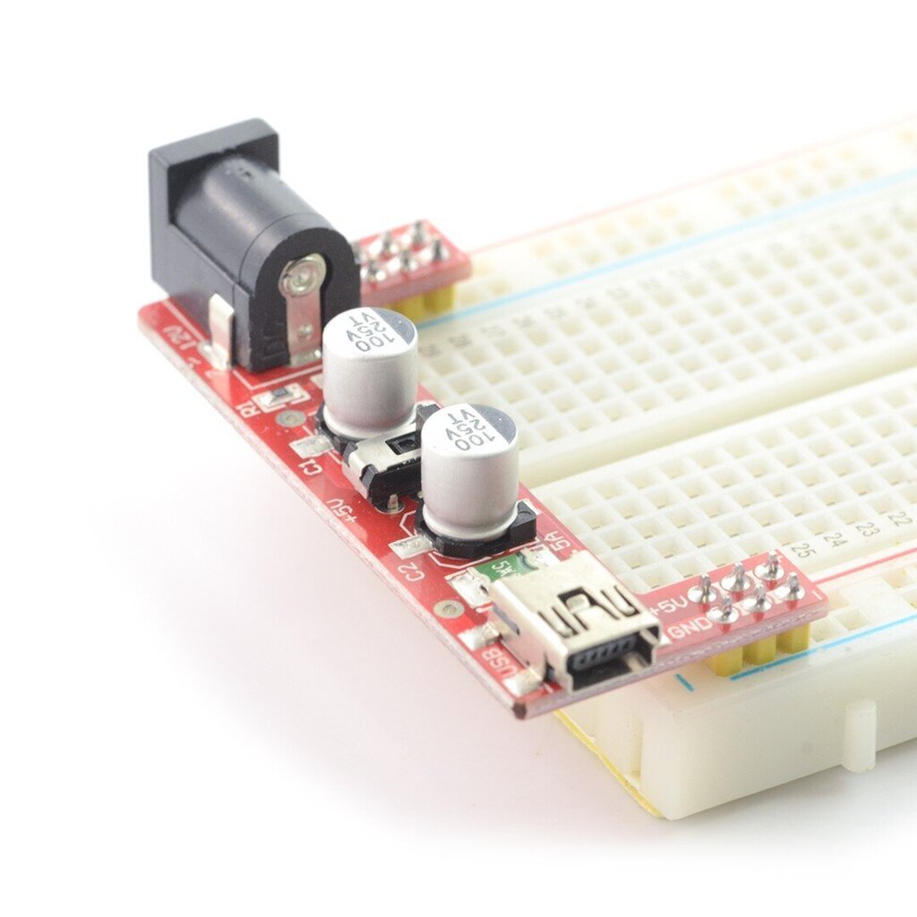 Maitinimo modulis maketavimo plokštei MB102 - 3.3V/5V - Iduino ME057 kaina ir informacija | Atviro kodo elektronika | pigu.lt