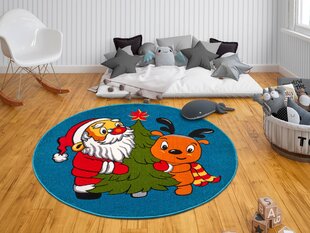 Hanse Home vaikiškas kilimas Santa and Rudolph, mėlynas, 80 cm kaina ir informacija | Kilimai | pigu.lt
